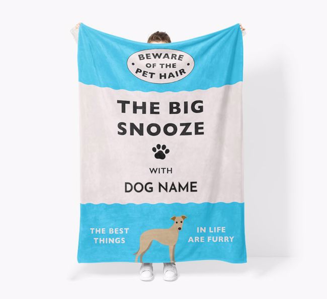 'The Big Snooze' - Personalised Sherpa Fleece Blanket with {breedFullName} Yappicon